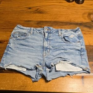 American Eagle Size 12 Denim Distressed Women Shorts Next Level Stretch